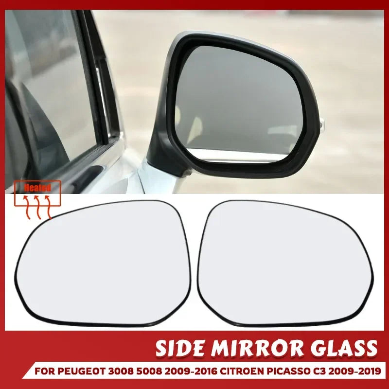 Specchio Riscaldato Vetro Lente Compatibile con Citroen C3 C4 Picasso