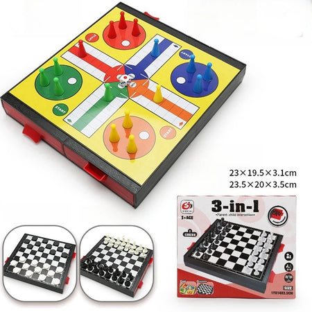 Magnetic 9-In-1 Board Game Table &ndash; Family Fun For All Medium 3-in-1 board