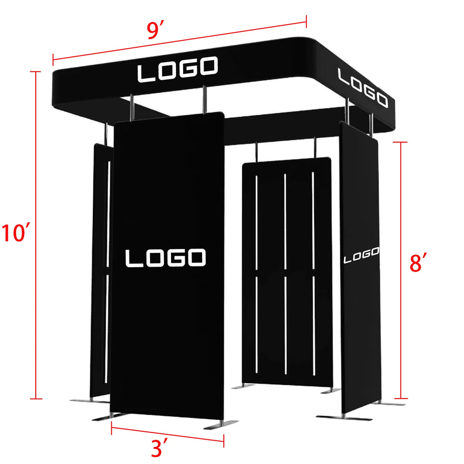 10Ft Bærbar 360 Foto Booth Indhegning Med LED RGB Lygter