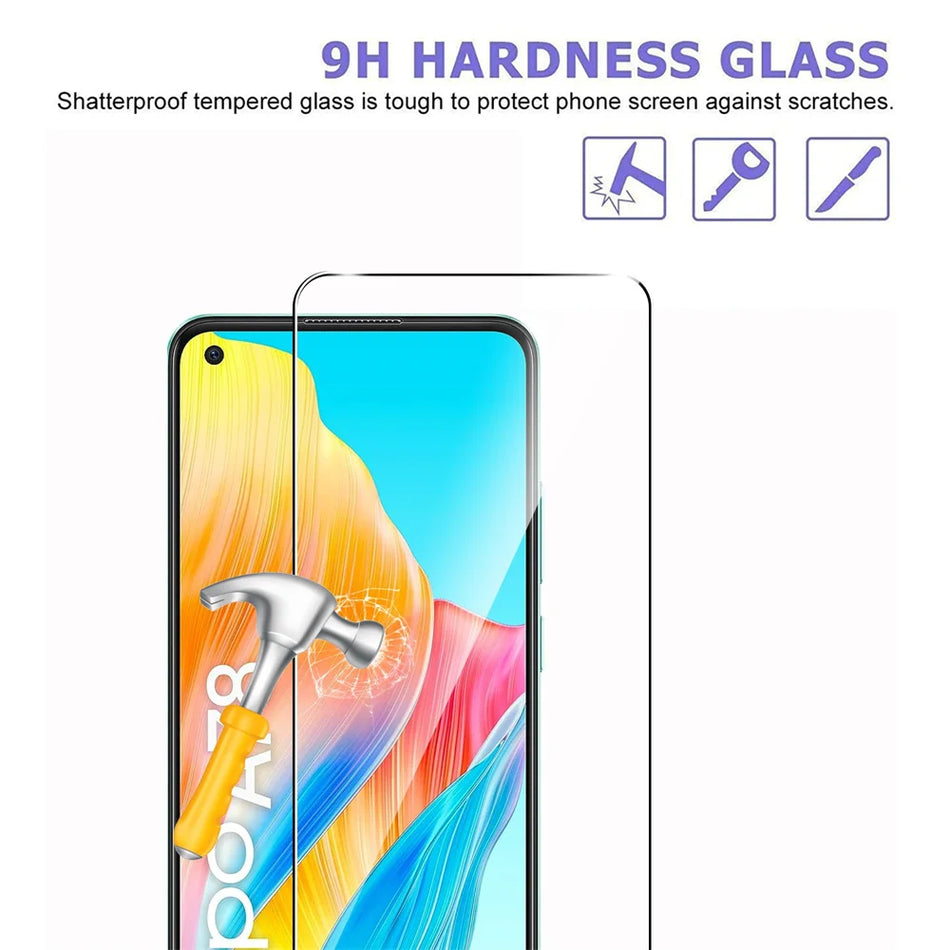 OPPO A78 4G Screen Protector Ultra Clear Tempered Glass with 9H Hardness, Anti Scratch, Preserves Clarity and Touch