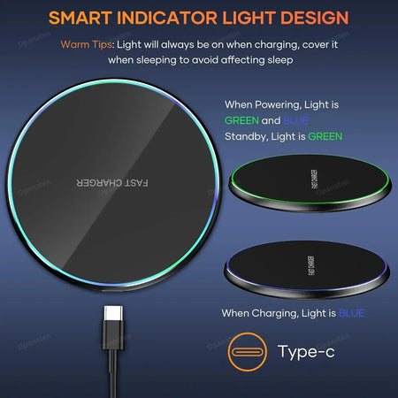 LED Light Wireless Charger Pad &ndash; Fast Wireless Charging