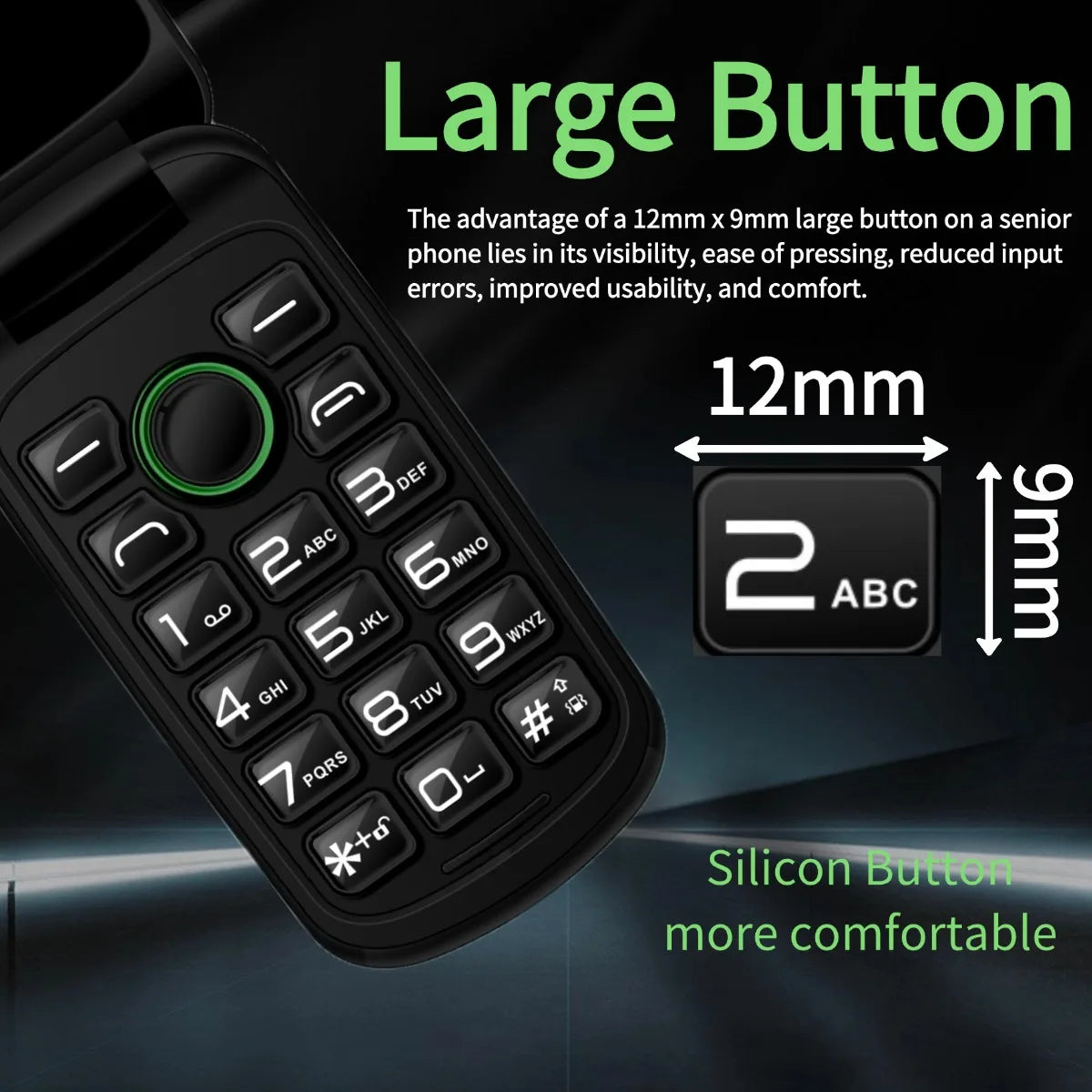 Cute Small Flip Clamshell Elderly Phone - Large Push Button