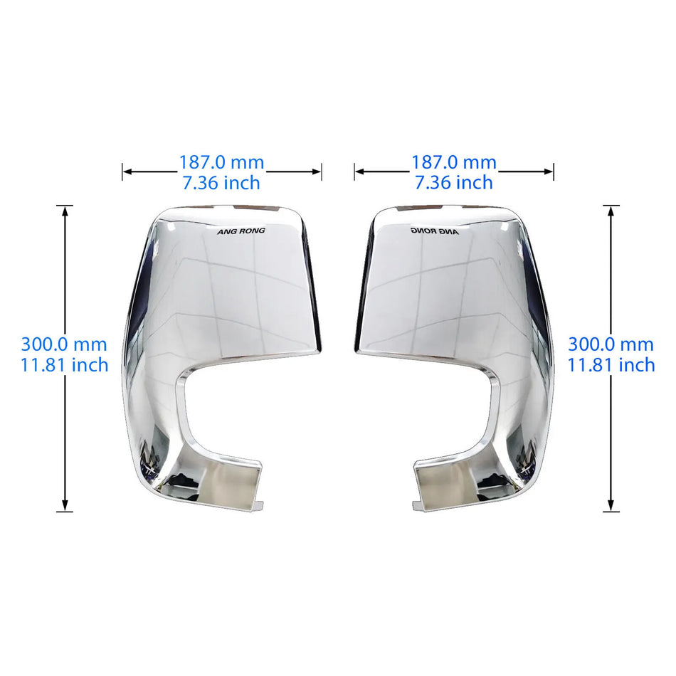 Door Wing Mirror Chrome Covers for Ford Tourneo Custom 2012-2020, Set of Two, Polished Finish