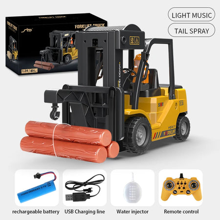 BigShu 1:24 9CH Remote Control Bulldozer Truck with Shovel and Excavator Features QH207-2D
