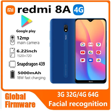 Xiaomi Redmi 8A Smartphone - Global Firmware Enabled blue / 3G 32G