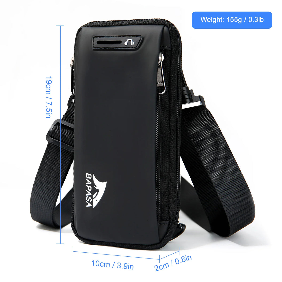 BAPASA Phone Bag &ndash; Slim Waist Pouch Fits 6.5 To 7.5 Phones Black for 6.5in
