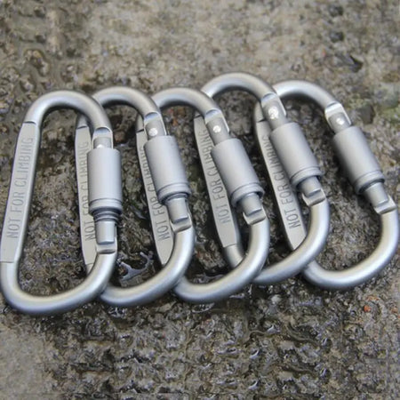 6pcs/lot Carabiner Travel Kit Camping Equipment Alloy Aluminum Survival Gear Camp Mountaineering Hook Carabiner Camping Accesso