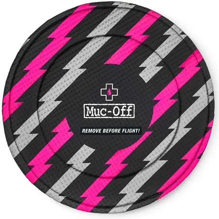 Disc Brake Covers Set of 2 &ndash; Washable Protective Overspray Shield for Bicycle Disc Brakes Pink and Black
