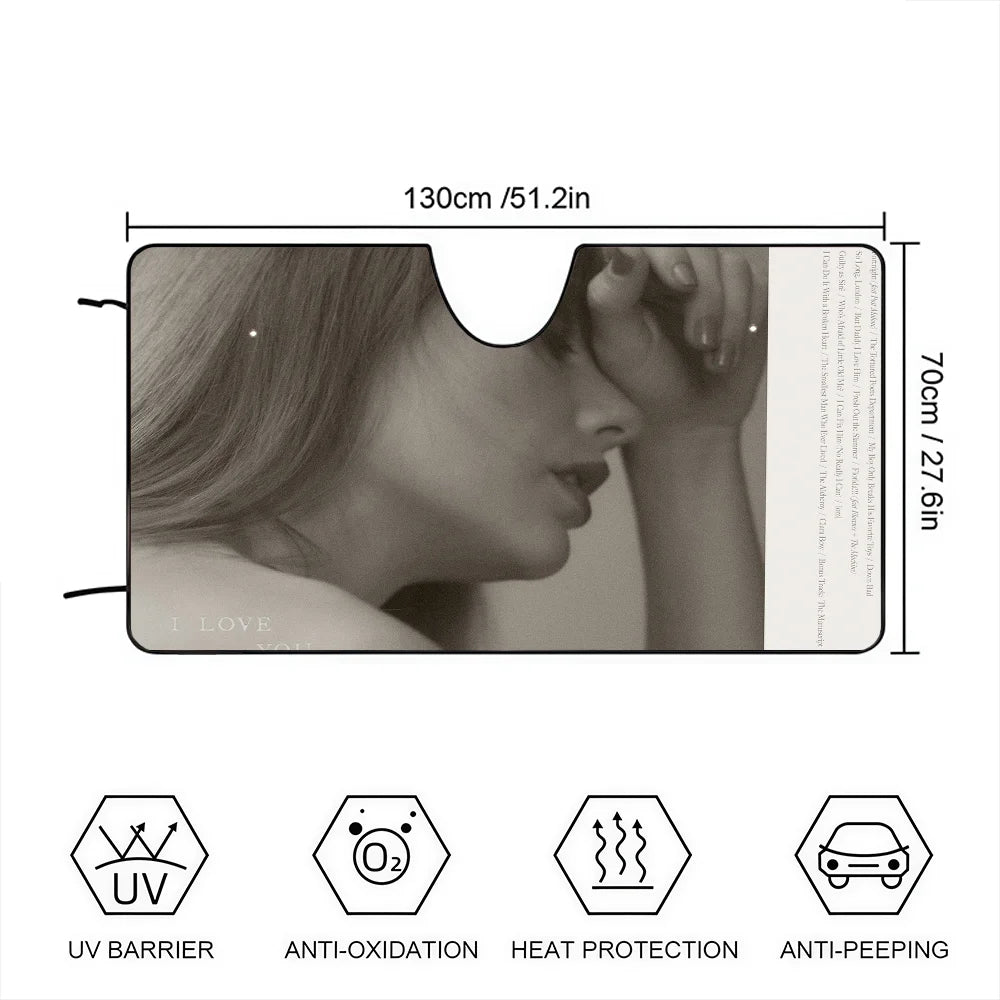 Hot Singer Tortured Poets Car Sunshade - Anti-UV Windshield Cover z4