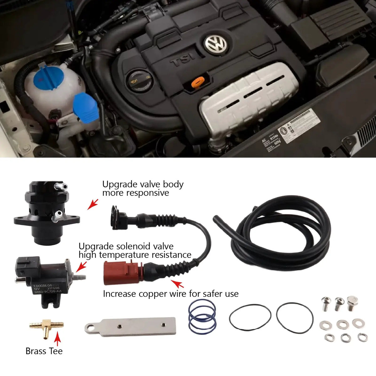PIKBUK High Quality Blow Off Valve For AUDI A1 A3 1.4 TWIN CHARGED TFSI For VAG 1.4 TSi Aluminum by InterCyprus Trading Ltd