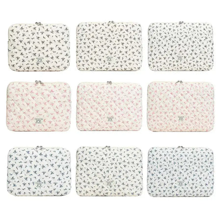 Maple Leaf Fluffy Padded Laptop Sleeve Embroidered Case