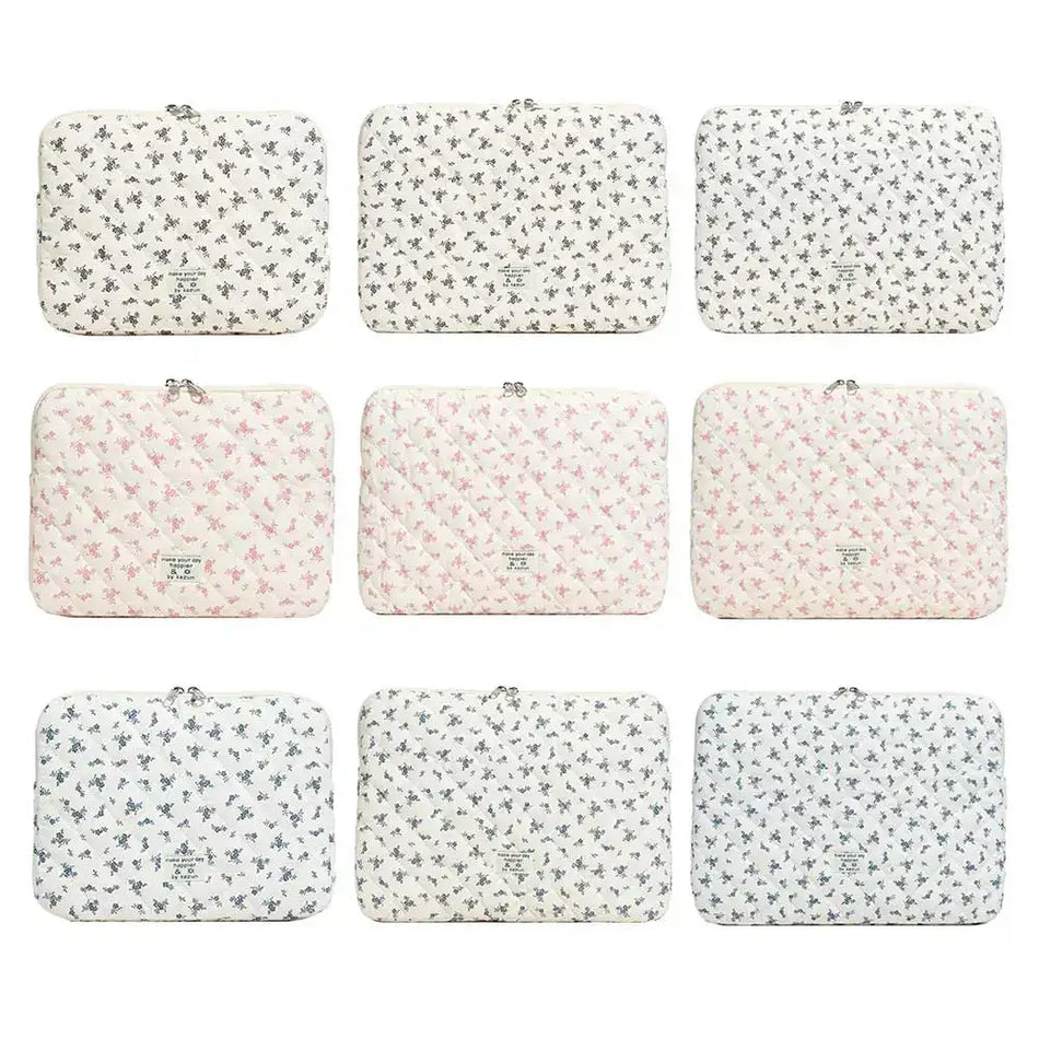 Maple Leaf Fluffy Padded Laptop Sleeve Embroidered Case