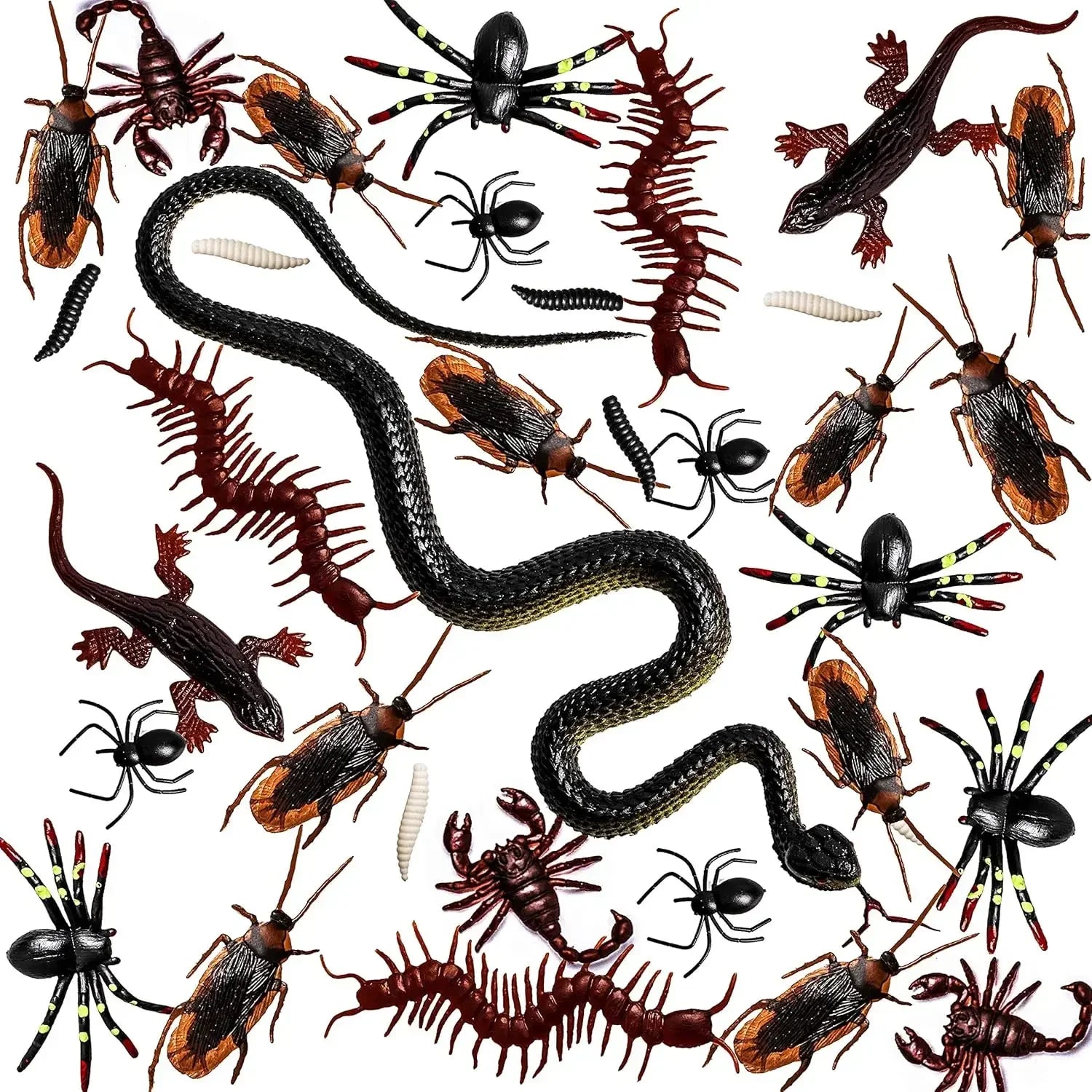 148Pcs Halloween Fake Insect Set &ndash; Realistic Insect Props InsectSet