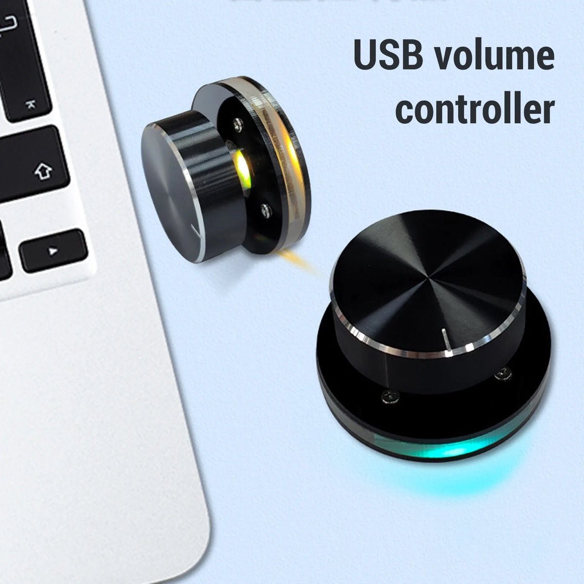 USB Volume Control Knob &ndash; 360 Degree Rotating RGB Light