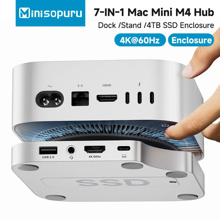 Minisopuru Mac Mini M4 Dock With 4K HDMI NVMe SSD Enclosure