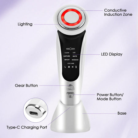 7 In 1 Face Massager Red Light Therapy &ndash; Skin Rejuvenation