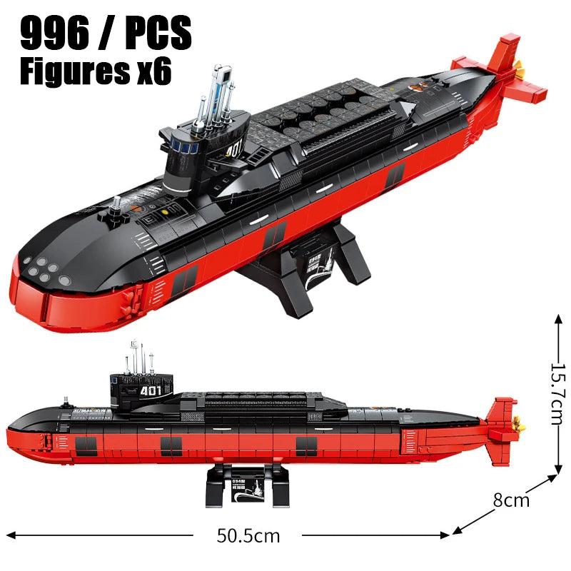 Military Type 094 Strategic Submarine Building Blocks - Educational Toy Without Box 2