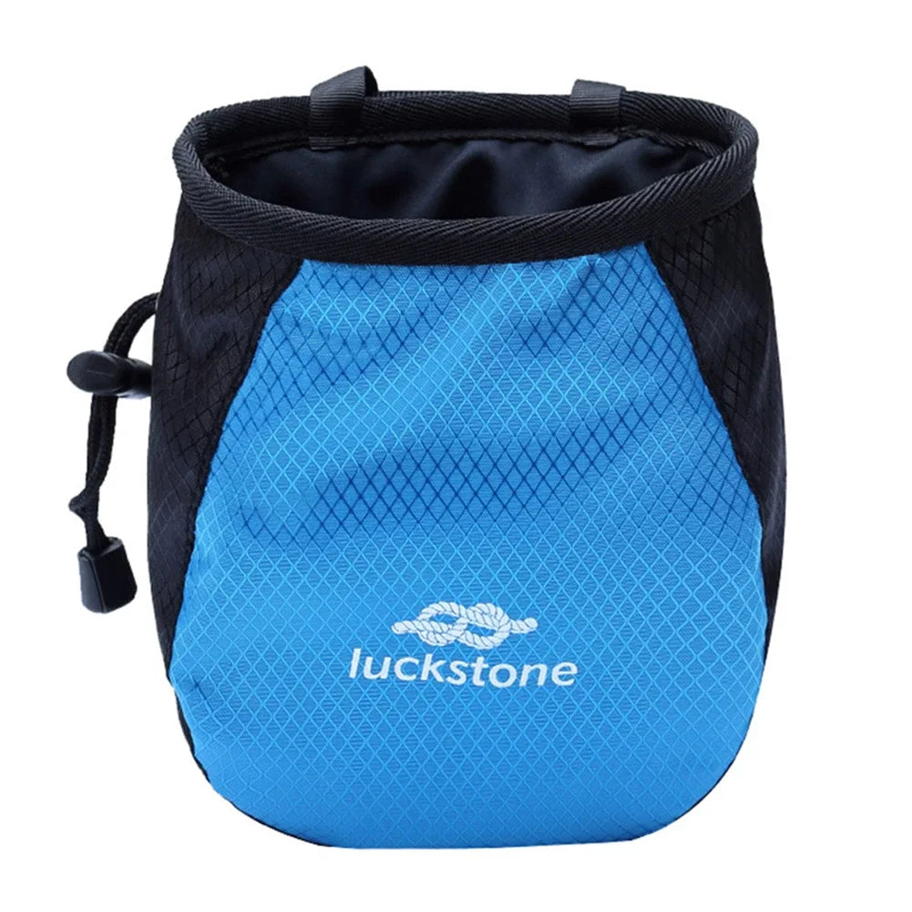 Magnesium Powder Bag Waterproof Polyester Chalk Bag Adjustable Storage Climbing Magnesium Powder Bag for Climbing Weightlifting Blue