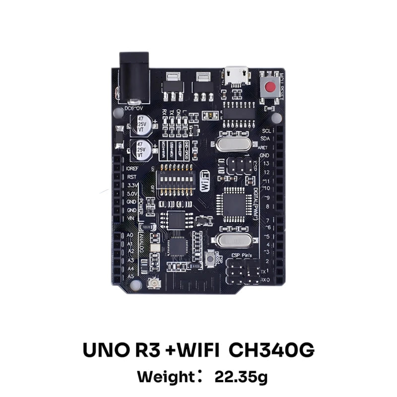 UNO R3 Development Board &ndash; Integrated WiFi Module for Seamless Connectivity UNO R3 Black / UNO R3