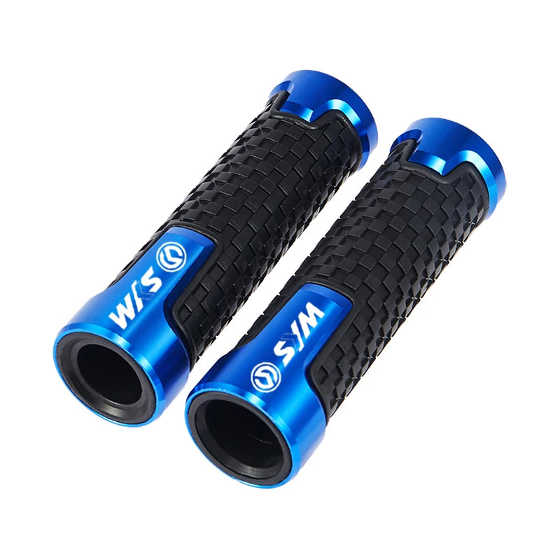 CNC Aluminium Bar End Plugs for 7/8" Motorbike Handlebars Blue