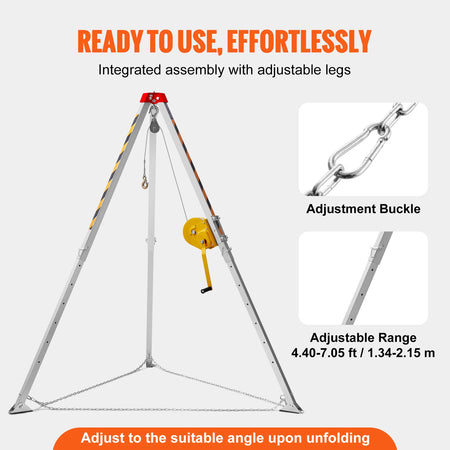 SucceBuy Confined Space Tripod Kit &ndash; 1800/2600 Lbs Capacity