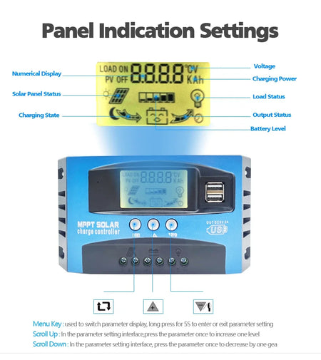 Protable Solar Charge Controller MPPT &ndash; Dual USB LCD Display