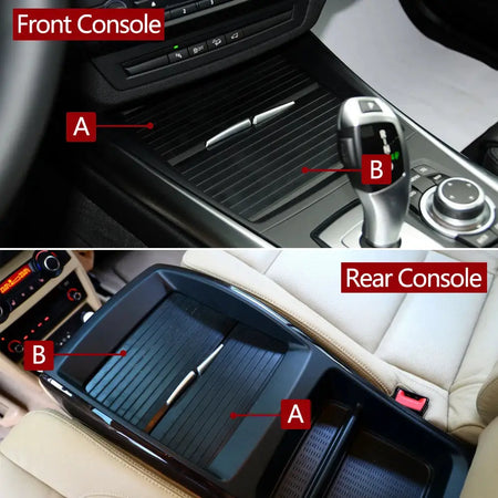 Car Front Rear Central Console Drink Water Cup Holder Cover Trim Zipper Rolling Curtain For BMW X5 X6 E70 E71 E72 2007-2014 by InterCyprus Trading Ltd