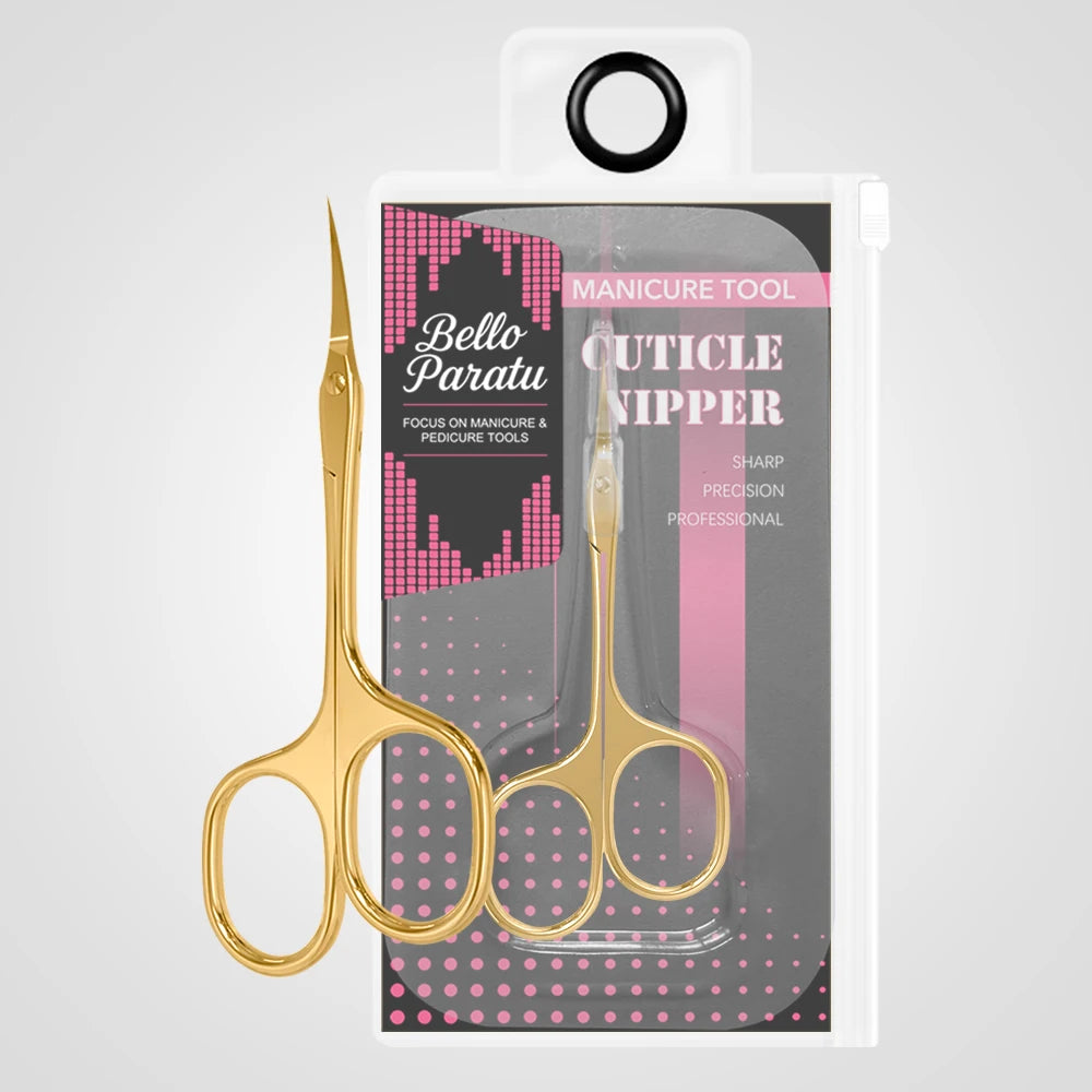 1Pcs Cuticle Scissors Extra Fine Curved Blade &ndash; Ultra Sharp Gold