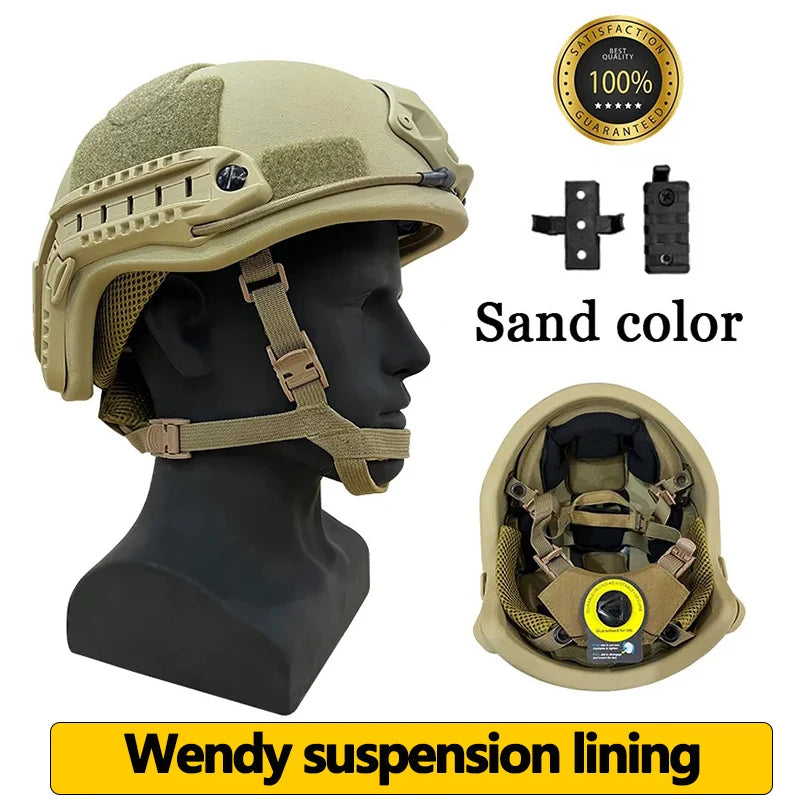 Fast Ballistic Helmet &ndash; NIJ III+ 7.62 Mm Protection Wendy Sand color / M 53-58cm