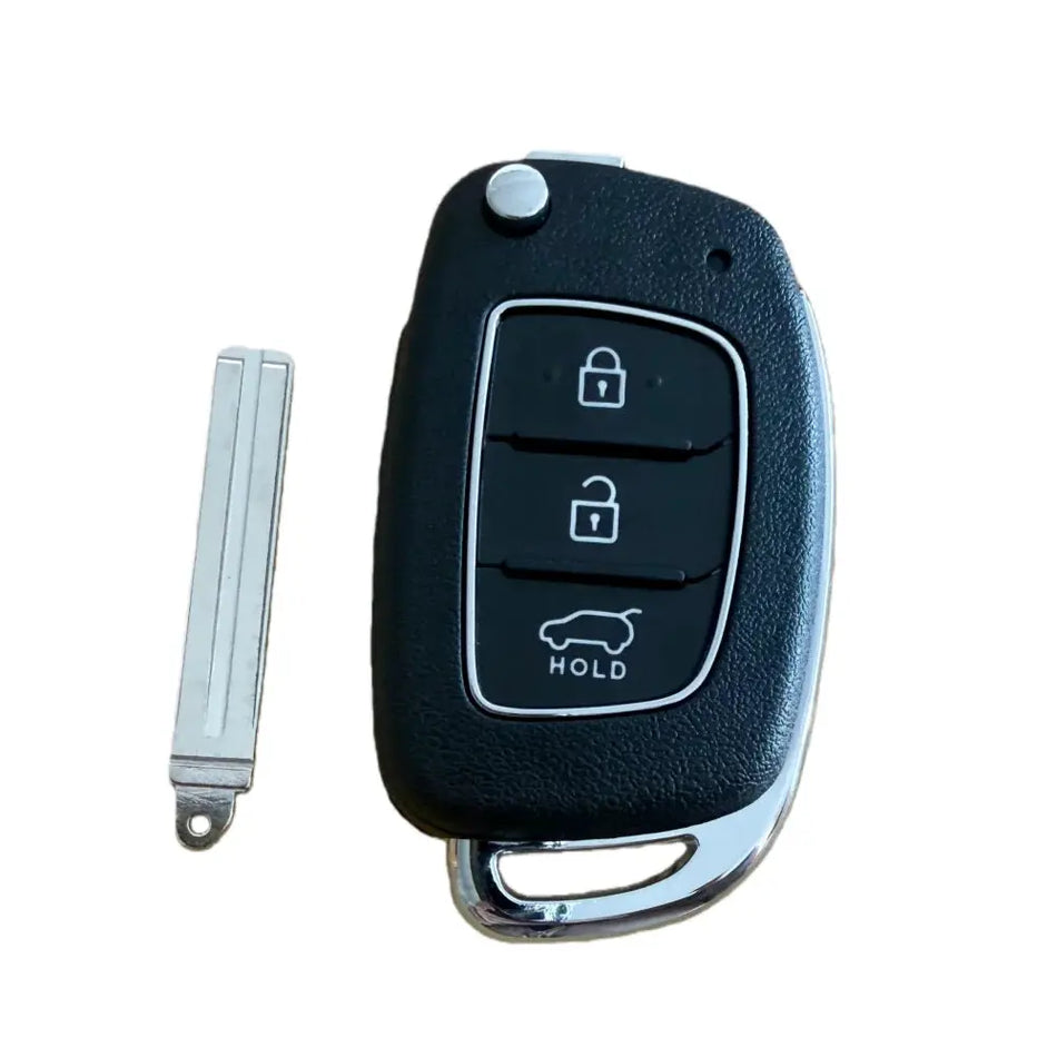 3 Buttons Flip Folding Remote Key Shell for New Style Hyundai i10 Flip Remote Key Model: RKE-4F17 with Laser Blade 95430-2W410 by InterCyprus Trading Ltd