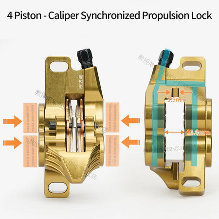 Frog Wake FV-4 MTB Hydraulic Disc Brake Kit &ndash; Four-Piston