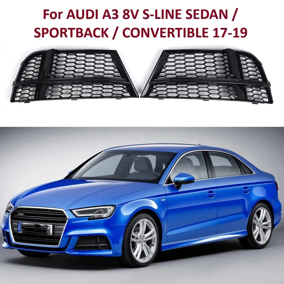Grilă tip fagure pentru proiectoarele de ceață, pentru Audi A3 8V S Line, din ABS