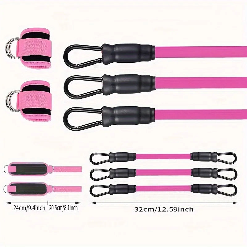 Ensemble de résistance pour les jambes de kickboxing, kit de fitness de 5 pièces avec boucle