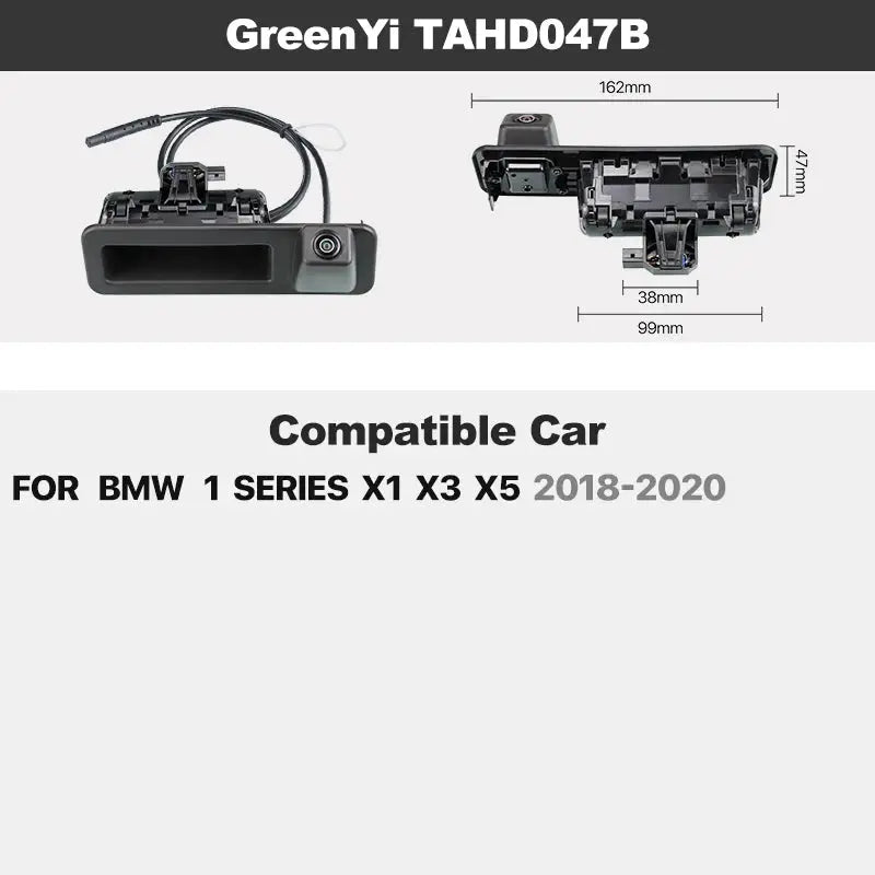 Dynamic Trajectory Trunk Handle Rear View Camera For BMW X1/3/5 E39 E53 E82 E88 E84 E90 E91 E92 E93 E60 E61 E70 F10 F30 F11 F25 by InterCyprus Trading Ltd