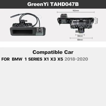 Dynamic Trajectory Trunk Handle Rear View Camera For BMW X1/3/5 E39 E53 E82 E88 E84 E90 E91 E92 E93 E60 E61 E70 F10 F30 F11 F25 by InterCyprus Trading Ltd