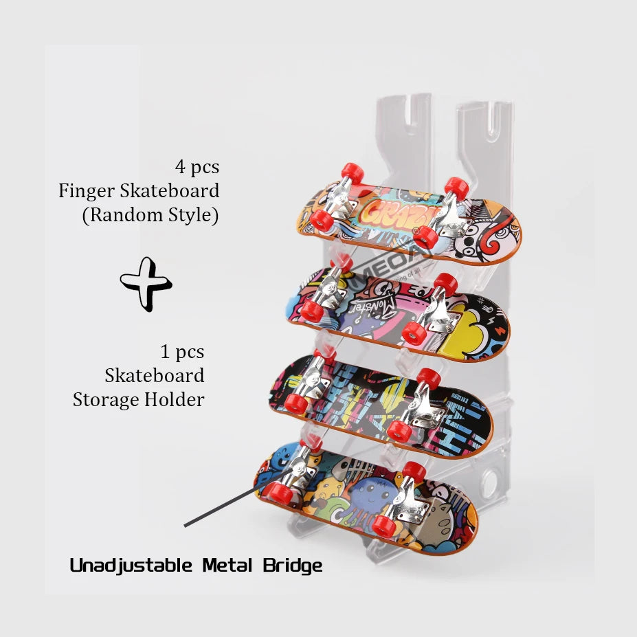 Luminous Metal Bridge Finger Skateboard Set &ndash; Illuminated Fun A Rack