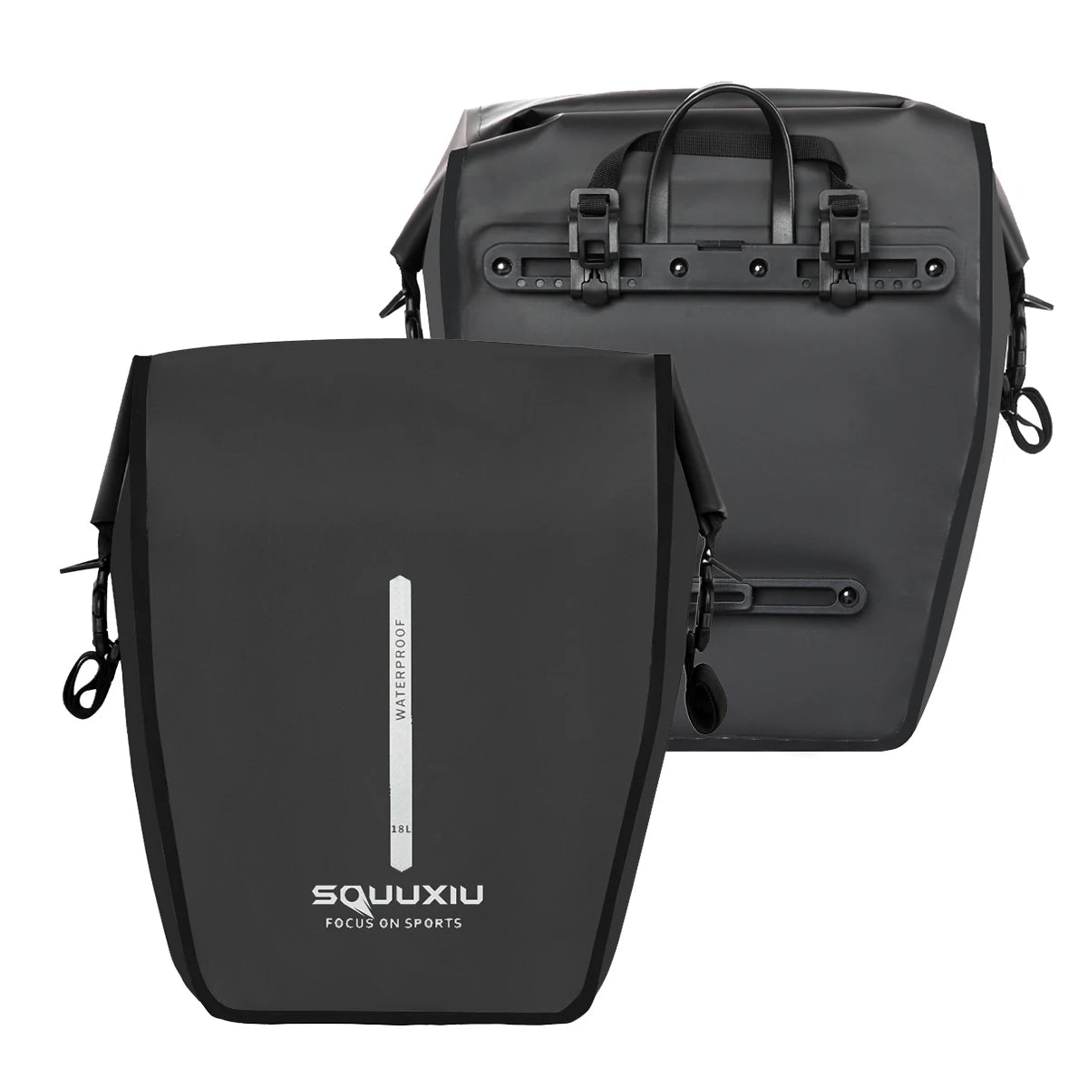 Bike Pannier Bag &ndash; Rainproof Versatile Rear Rack Storage Black 1 pair