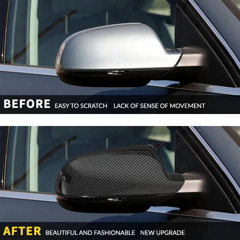 For Audi A4 A5 B8.5 A3 A6 C6 Q3 Carbon fiber Look car door side mirrors caps rearview mirror cover by InterCyprus Trading Ltd