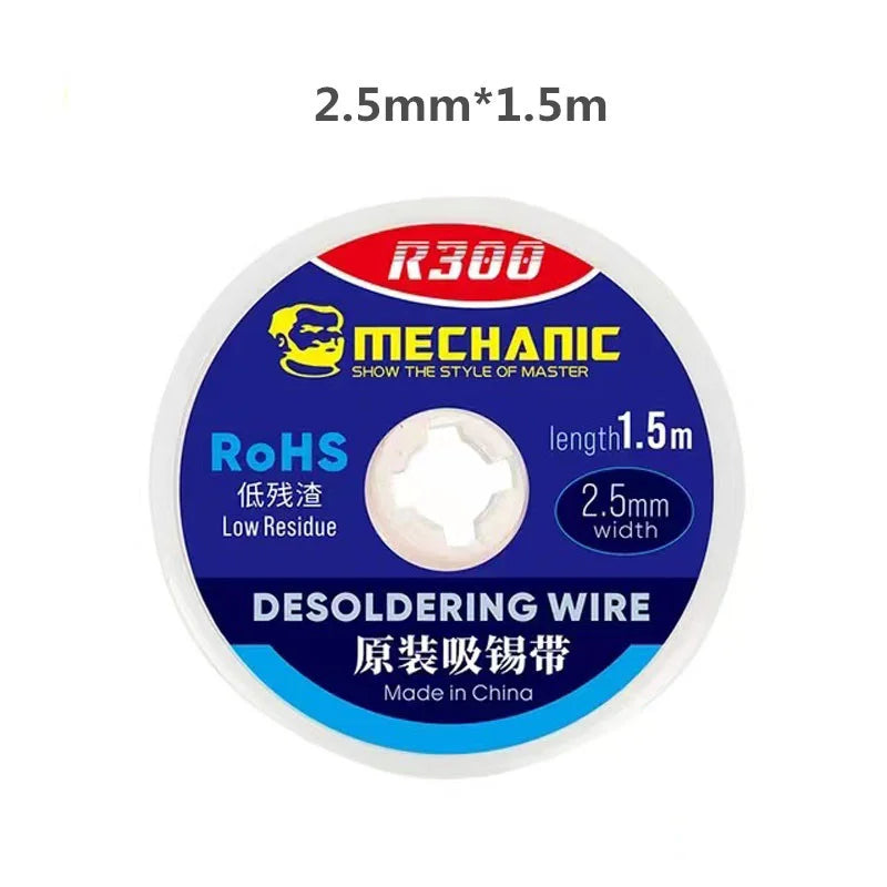 MECHANIC R300 Solder Wick &ndash; Powerful Low Residue Desoldering Tape 2.5mm