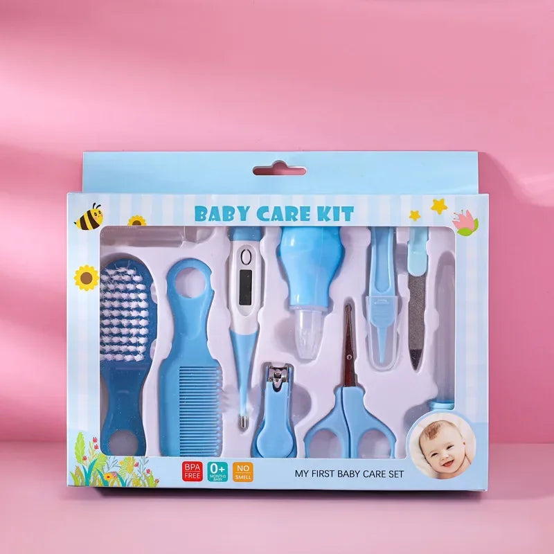 Baby Care Essentials Kit &ndash; Complete 10 Piece Health Grooming Set Blue