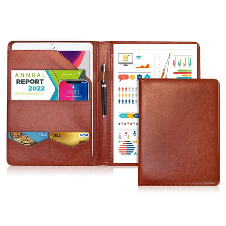 PU Leather A4 Multifunctional Conference Folder Pockets