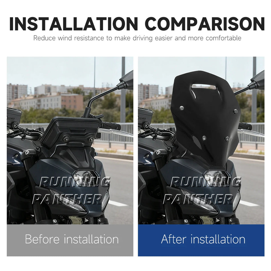Augstas kvalitātes ABS aizsargstikls vēja deflektors Yamaha MT-07 Gen4