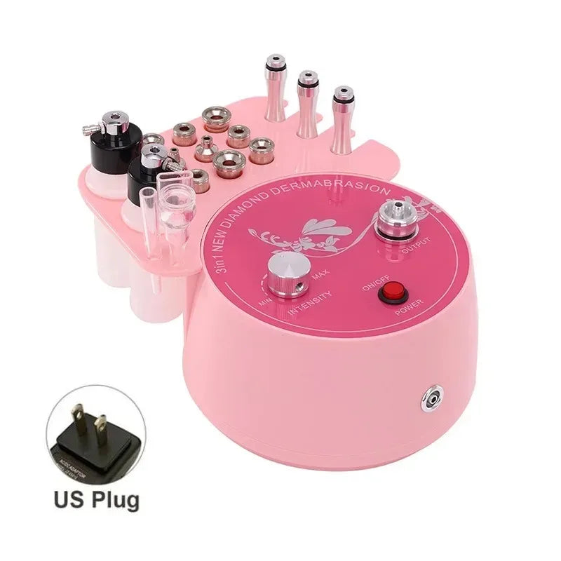 Pink Diamond Dermabrasion Machine &ndash; Water Spray Exfoliation Pink US Plug