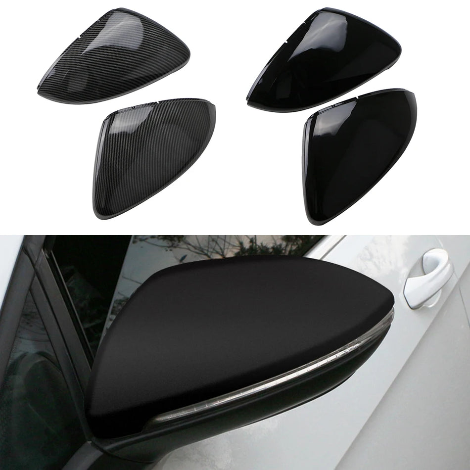 VW Golf 7 MK7 Mirror Cover Caps, Glossy Black, ABS Chrome Finish