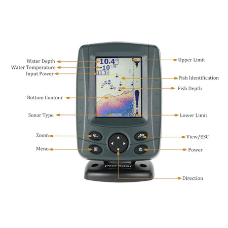 Portable 3.5" LCD Fish Finder with Sonar Sensor and Depth Locator for Outdoor Fishing