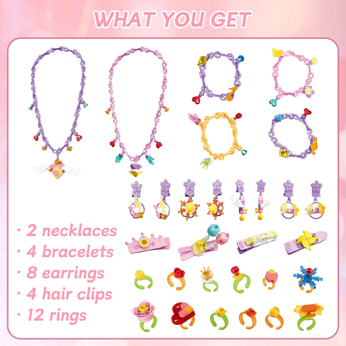 Coolplay Cartoon Princess Jewelry Set &ndash; Creative DIY Building Block Accessories