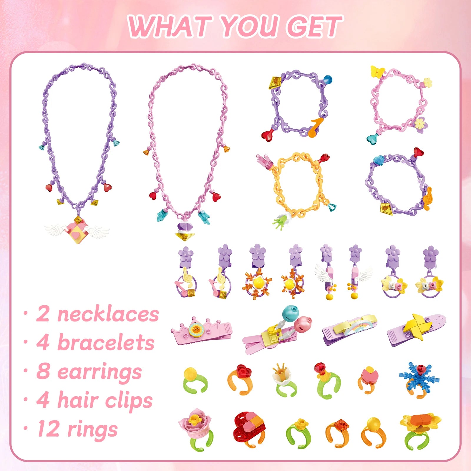 Coolplay Cartoon Princess Jewelry Set &ndash; Creative DIY Building Block Accessories