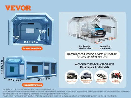 Inflatable Paint Booth &ndash; Powerful Blowers and Filter 30ft x 16ft x 12ft / CZECH REPUBLIC