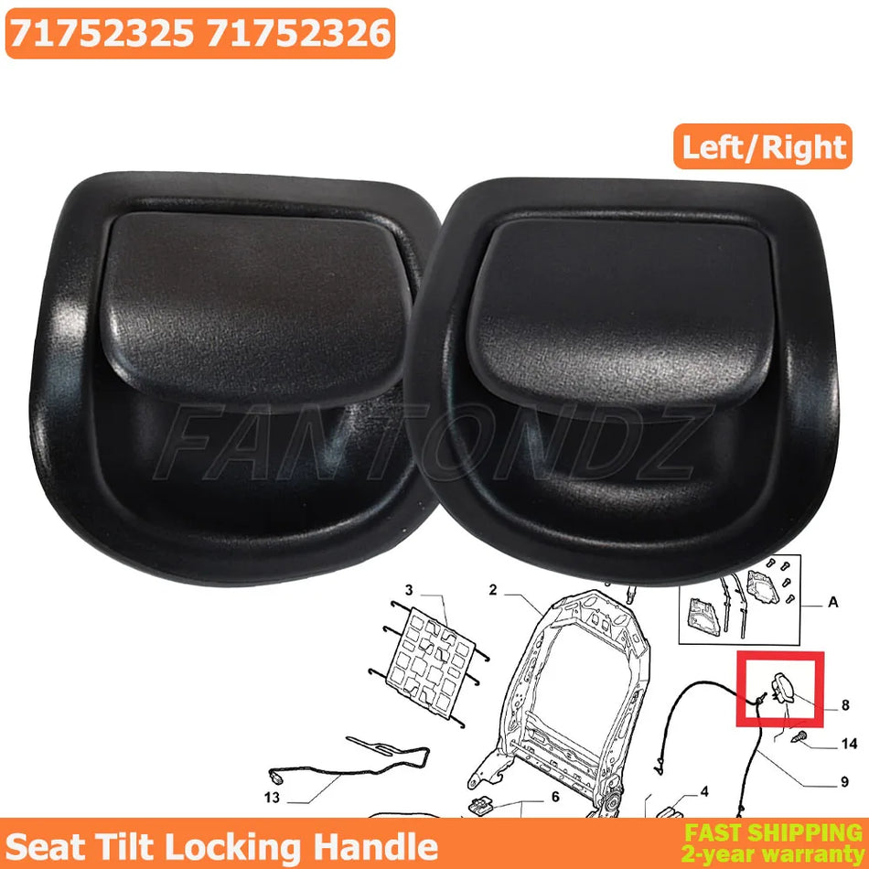 Adjustable Seat Tilt Handles for Abarth 500 2008-2024