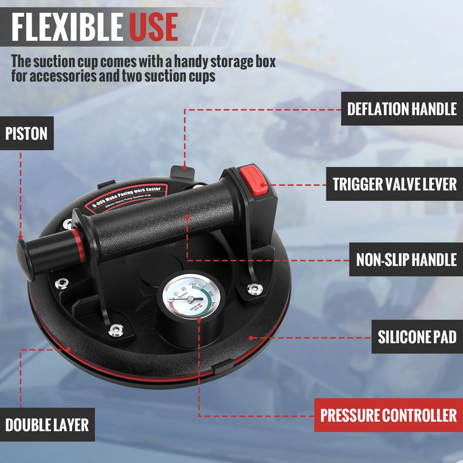 2Pc 8 Tum Vakuum Sugkoppar Glas Mätare Kakel Granit